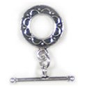 Thumbnail of SSTOG28- Antique sterling toggle with scallop design - Bali style