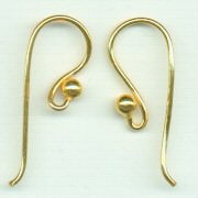 Thumbnail of VerEARRING03  Vermeil S-hook earring with single ball & long tail