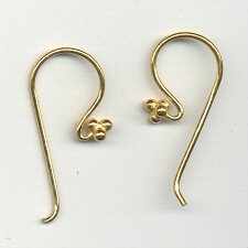 Thumbnail of VerEar04 - Vermeil S-hook earring with 4 balls & long tail