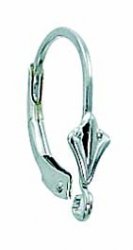 Thumbnail of SSEar10 - Sterling silver leverback earring with fleur di lis design - Italy