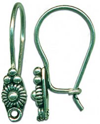 Thumbnail of SSEar13 - Sterling silver wire earring w/ball & spiral wire design - Turkey