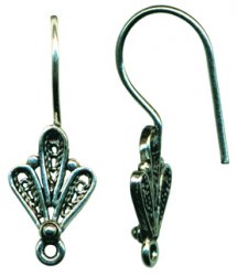 Thumbnail of SSEar17 - Sterling silver wire earring with filigree fan design - Turkey