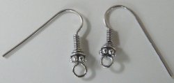 Thumbnail of SSEar20 - Sterling silver wire earring with ball & wire twist