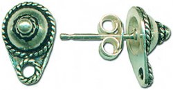 Thumbnail of SSEar21 - Sterling silver stud earring with wire twist edge - Turkey