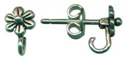 Thumbnail of SSEar24 - Sterling silver stud earring with tiny daisy design - Turkey