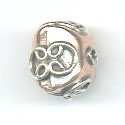 Thumbnail of COP/STER16 - Solid copper puffy square bead w/sterling loopy design - Bali style