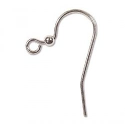 Thumbnail of SPEar02 - Silver plate fish hook earring with ball