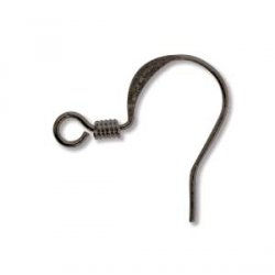 Thumbnail of GMEar01 - gun metal fish hook earring with twist