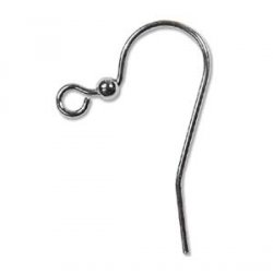Thumbnail of GMEar02 - gun metal fish hook earring with ball