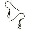 Thumbnail of GMEar03 - gun metal fish hook earring w/ball & twist