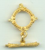Thumbnail of VERTOGGLE03 - Vermeil decorative diamond toggle w/decorative bar - Bali style