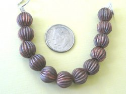 Thumbnail of CEBead03 - Solid copper round corrugated bead for enameling