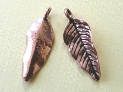 Thumbnail of CDrop03 - solid copper leaf drop for enameling