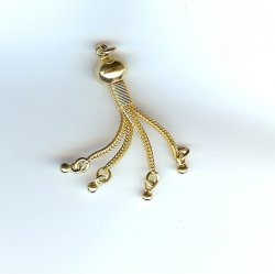 Thumbnail of VerTassel05 - Vermeil 4 strand tassel w/plain ball - made in Turkey