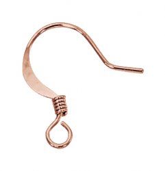 Thumbnail of COPEar05 - Solid copper fish hook earring with wire twist