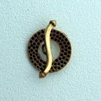 Thumbnail of SakiBrTog74 - Saki bronze round dappled toggle w/squiggle bar - Thailand