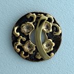 Thumbnail of SakiBrTog100 - Saki bronze round decorated toggle w/banana bar - Thailand