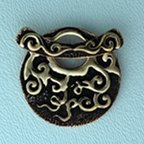 Thumbnail of SakiBrTog103 - Saki bronze rnd. decorated toggle banana bar - Thailand