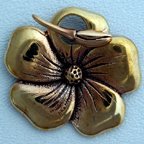 Thumbnail of SakiBrTog134 - Saki bronze flower toggle w/leaf bar- Thailand