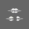 Thumbnail of SPMagnetic06 - Silver plate magnetic small shiny double ball clasp