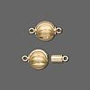Thumbnail of GPMagnetic02 - Gold plate magnetic brushed ball clasp w/laser cut spirals