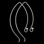 Thumbnail of SakiEarring01 - Saki long sterling silver ball hook earring