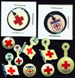 Thumbnail of Red Cross Tags and Pins, 10 diff.