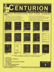 Thumbnail of G&K Centurian Stamp Stock Sheets, 1 Row