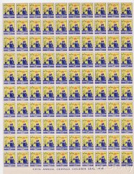 Thumbnail of 9A- 5.10x, 1938 U.S. Easter Charity Seals, Sheet/100, pm E, MNH