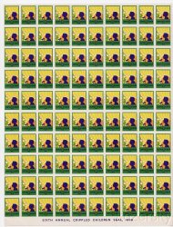 Thumbnail of 9A- 6.10x, 1939 U.S. Easter Charity Seals, Sheet/100, pm E, MNH