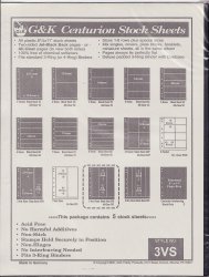 Thumbnail of G&K Centurion Stock Sheets, 3 Vertical Rows