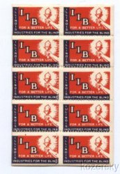 Thumbnail of I.I. Blind 1070.02x, 1943 Illinois Industries For The Blind, pane/10, NG