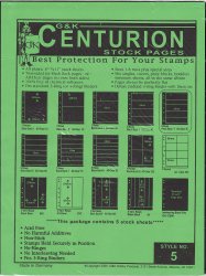 Thumbnail of G&K Centurian Stamp Stock Sheets, 5 Row