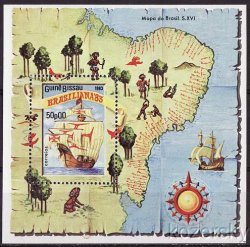 Thumbnail of Guinea-Bissau 497, Brasiliana '83, Map, S/S, MNH
