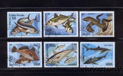 Thumbnail of Cape Verde 410-15, Fish Stamps, NH