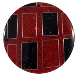 Thumbnail of Sawdust Red and Black with Recta Silver Wire Pendant