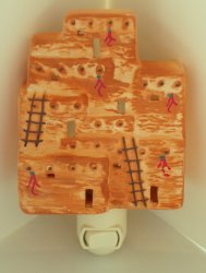 Thumbnail of Ceramic Night Light - Native American Pueblo Design-Navajo