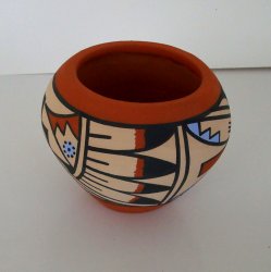 Thumbnail of Jemez Pottery - Handmade Polychrome Bowl - P. Waquie