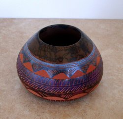 Thumbnail of Navajo Pottery - Theresa Whitegoat; N Mariano - Red Clay Horsehair Pottery