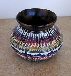 Thumbnail of Horsehair Pottery  Etched & Painted - Myron Charlie Navajo Pottery 