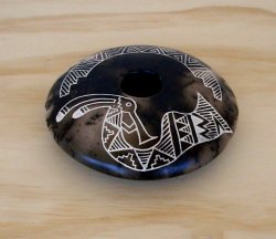Thumbnail of Acoma Pottery - Corrine Louis Horse Hair Etched Seed Pot