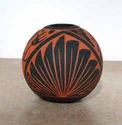 Thumbnail of Anthony Concho Acoma Pottery - Red/Black Small Seed Pot