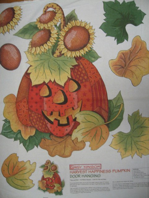 Image 0 of Daisy Kingdom Pumpkin and Sunflower Cotton Quilt Wall Throw Fabric Panel to sew