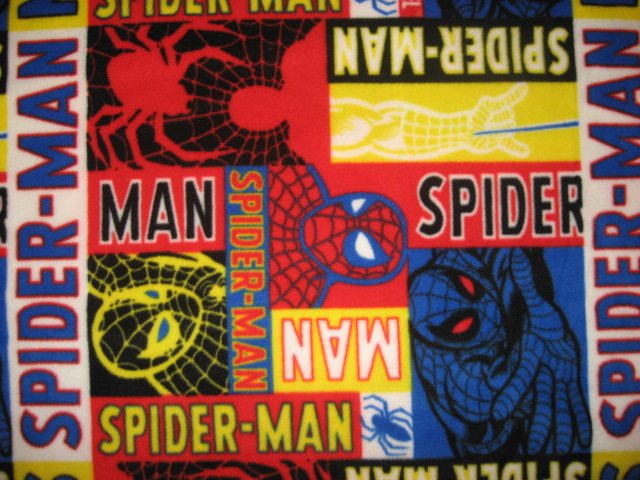 Spiderman antipill fleece blanket throw in block form with finished edges