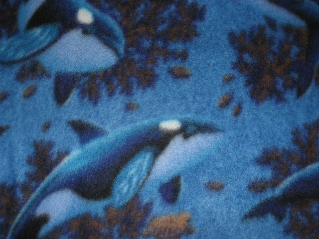Image 1 of Dolphins sea turtles and coral fleece blanket 
