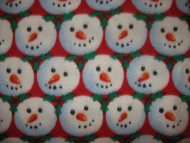 Image 0 of Snowball snowman faces anti pill fleece blanket 