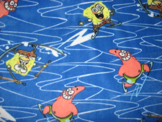 SpongeBob and Patrick ice skating blue antipill fleece blanket 45X58 