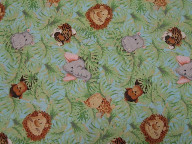Image 0 of jungle animals and monkey Patty Reed sewing cotton Fabric By The Yard