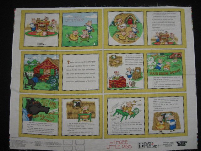 Three Little Pigs Fabric baby soft book new to sew Mary Engelbreit 