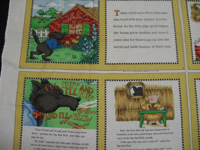 Image 1 of Three Little Pigs Fabric baby soft book new to sew Mary Engelbreit 
